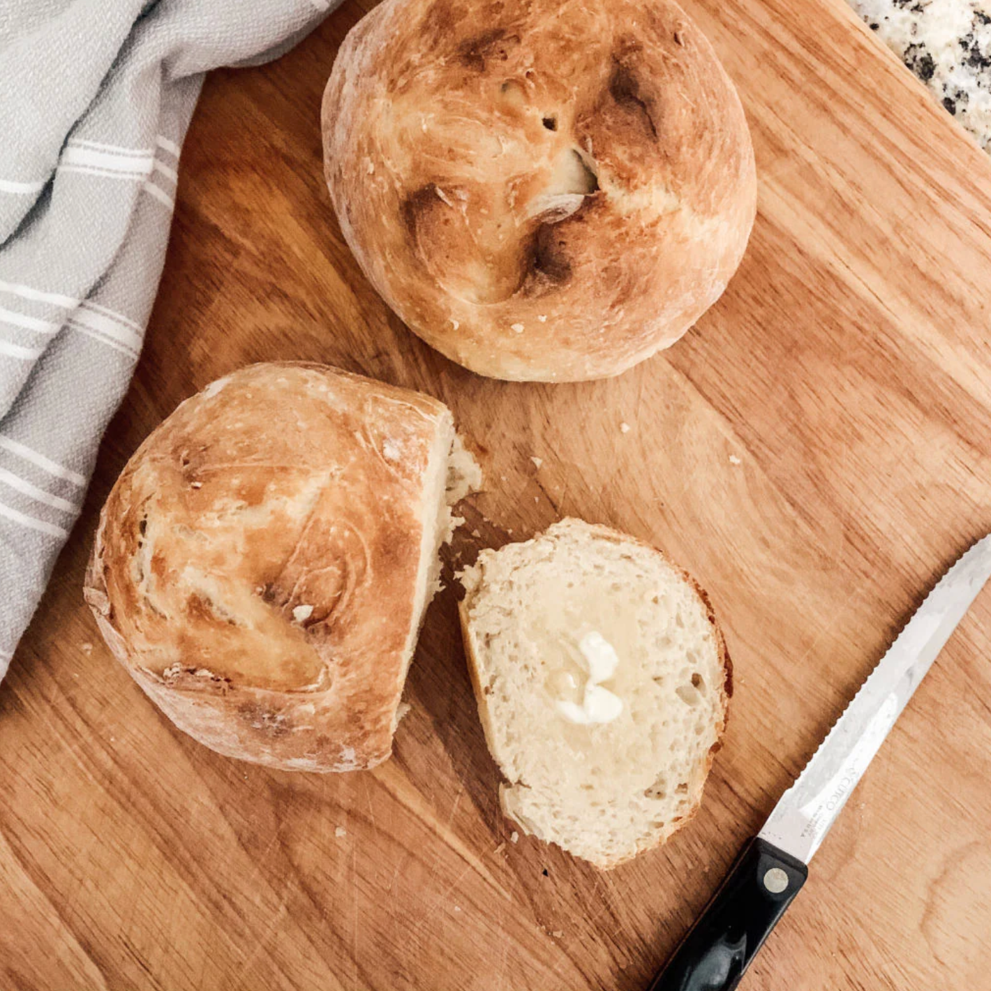 No-Knead Crusty Bread