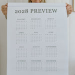 2028 preview page included in the 2027 wall calendar