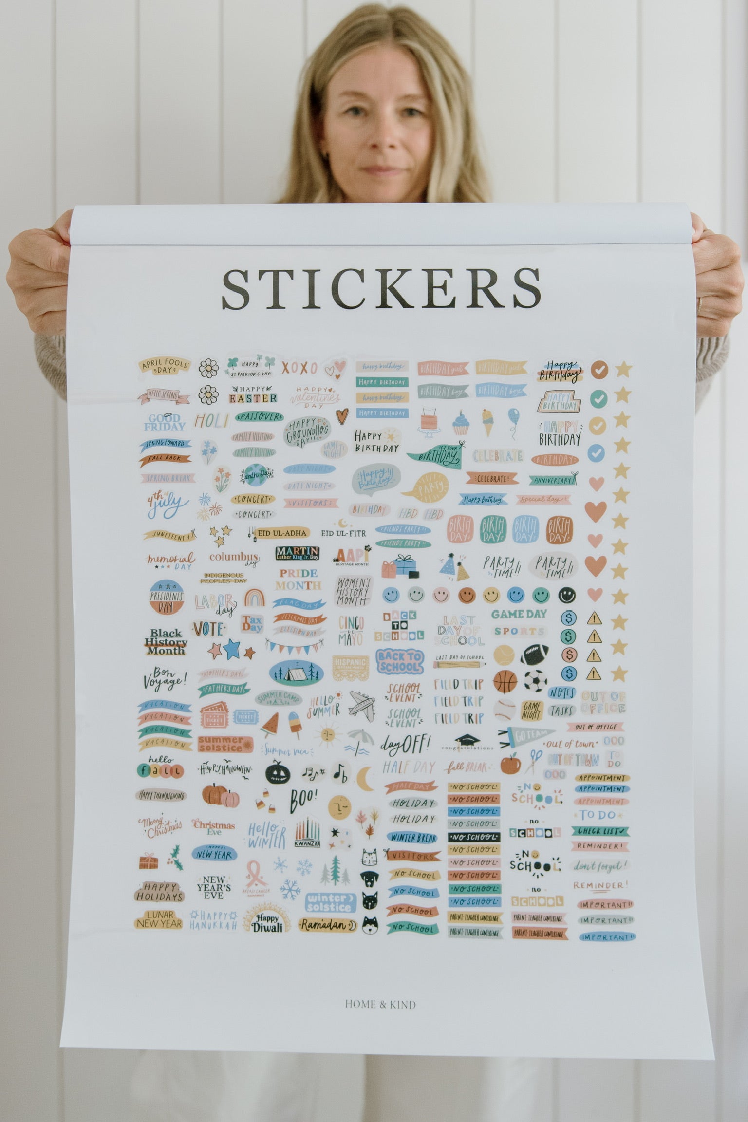 Sheet of 200+ stickers included with the 2027 family calendar
