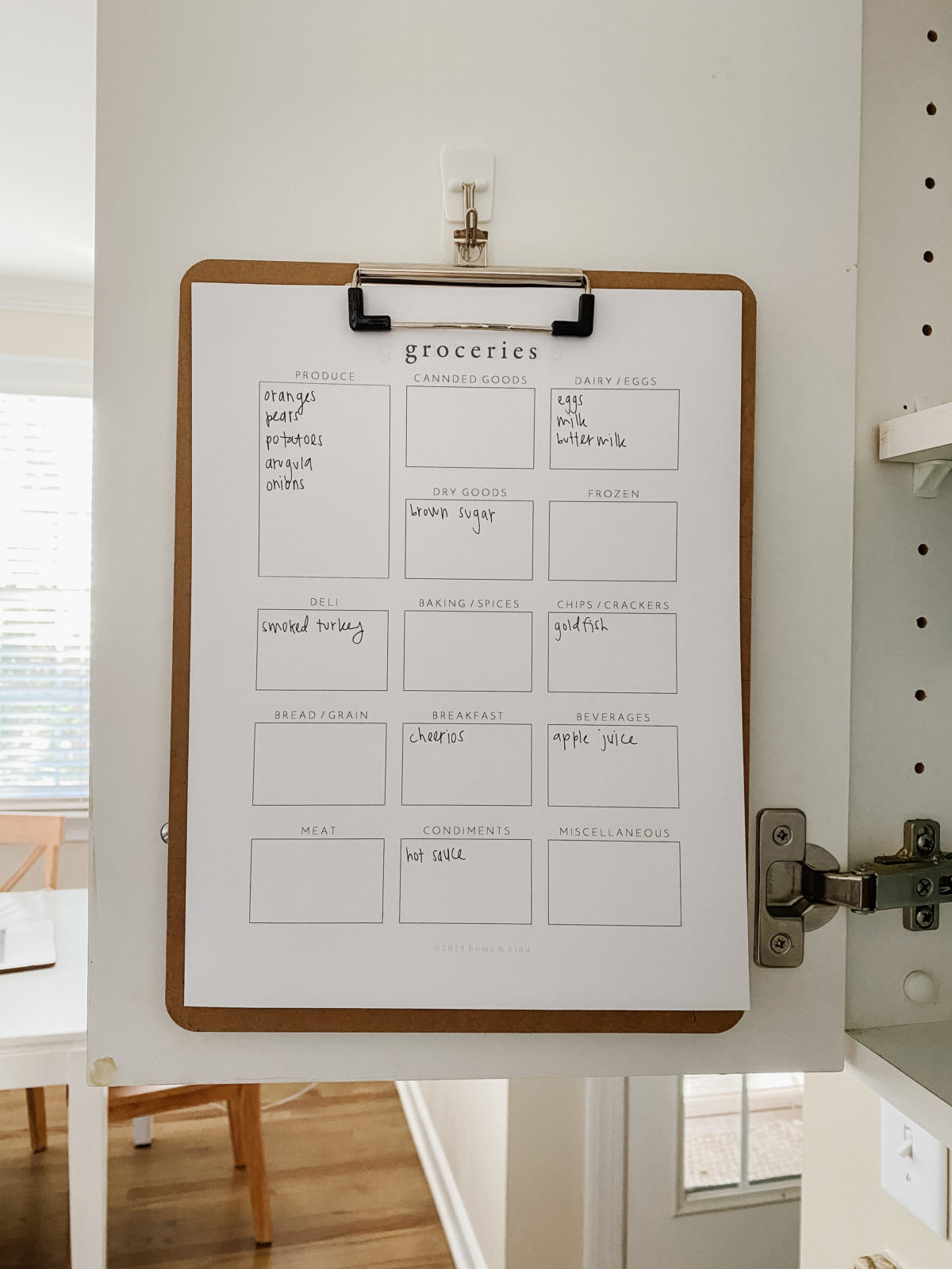 grocery shopping list free printable download