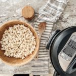 Instant Pot popcorn in a wood bowl