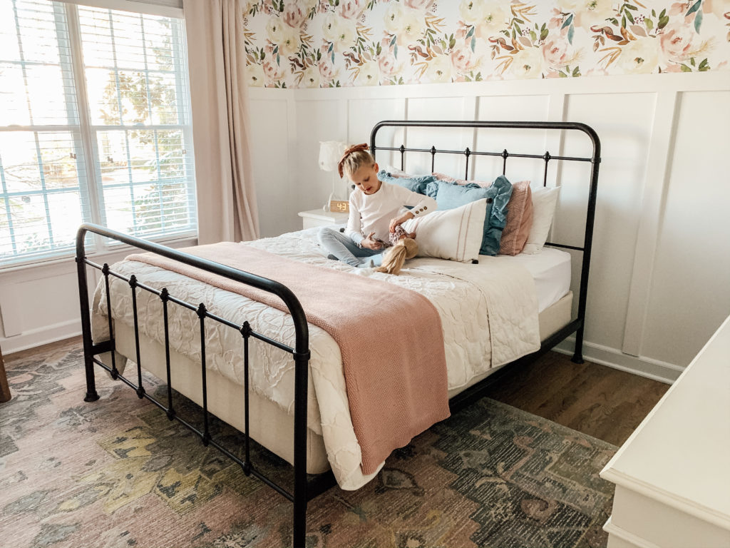 Girls Bedroom Reveal Featuring Removable Wallpaper - Home and Kind