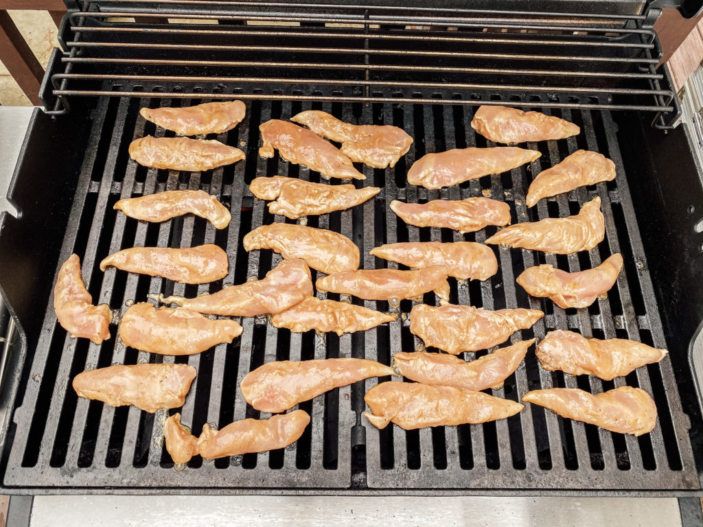 Grilling the chicken