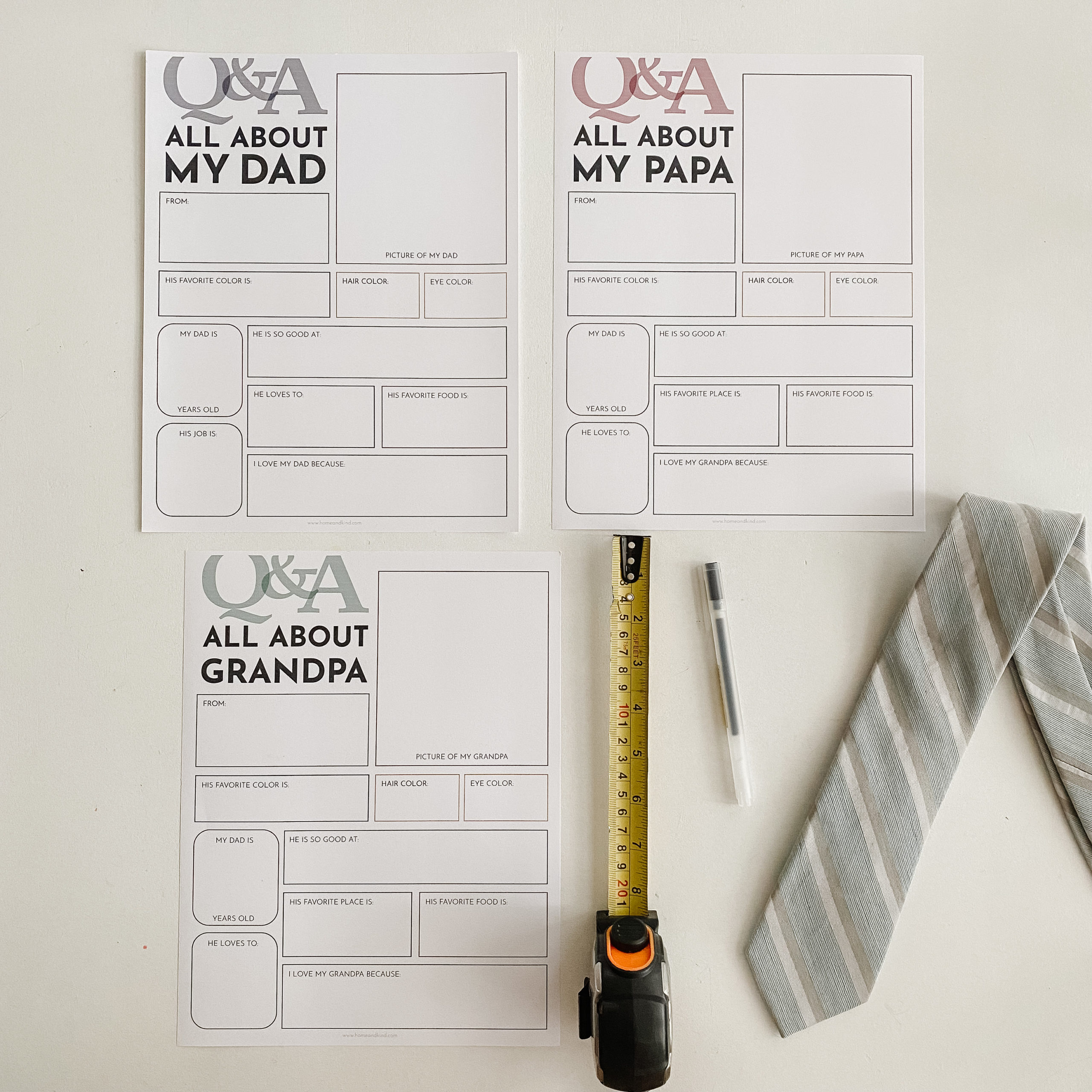 Free Printable Father S Day Questionnaires For Both Dad And Grandpa