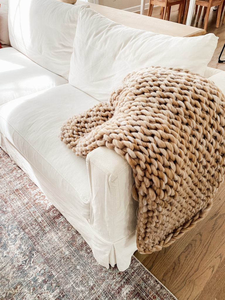 chunky knit blanket from Walmart+
