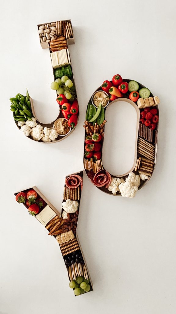 DIY Holiday Food Board Letters