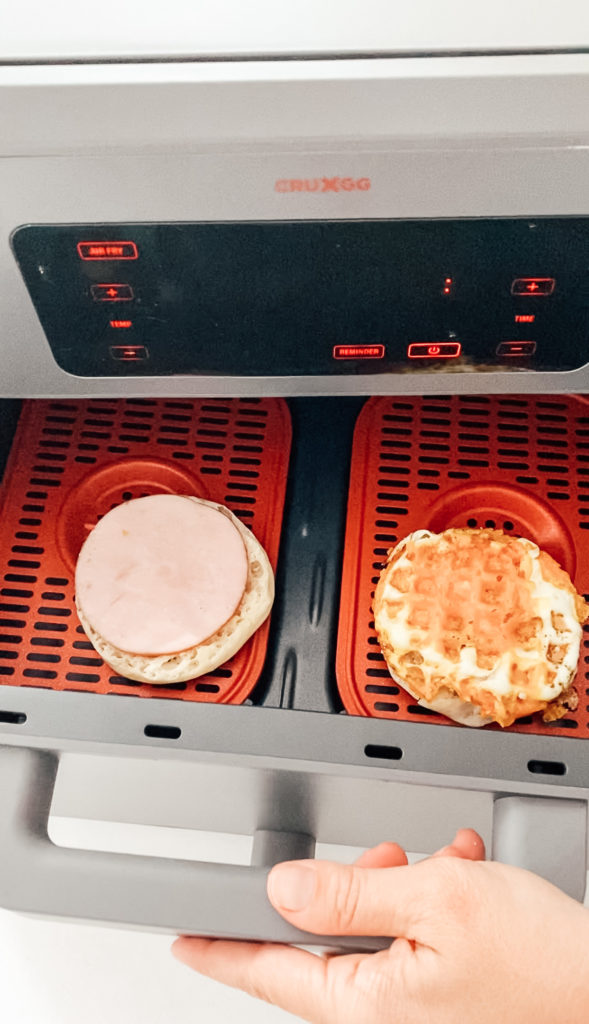 Reheat egg sandwiches in the air fryer