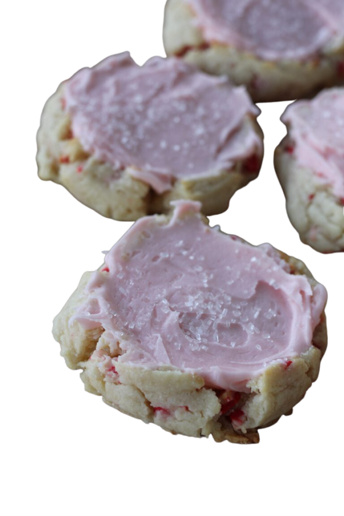 Pink peppermint sugar cookies