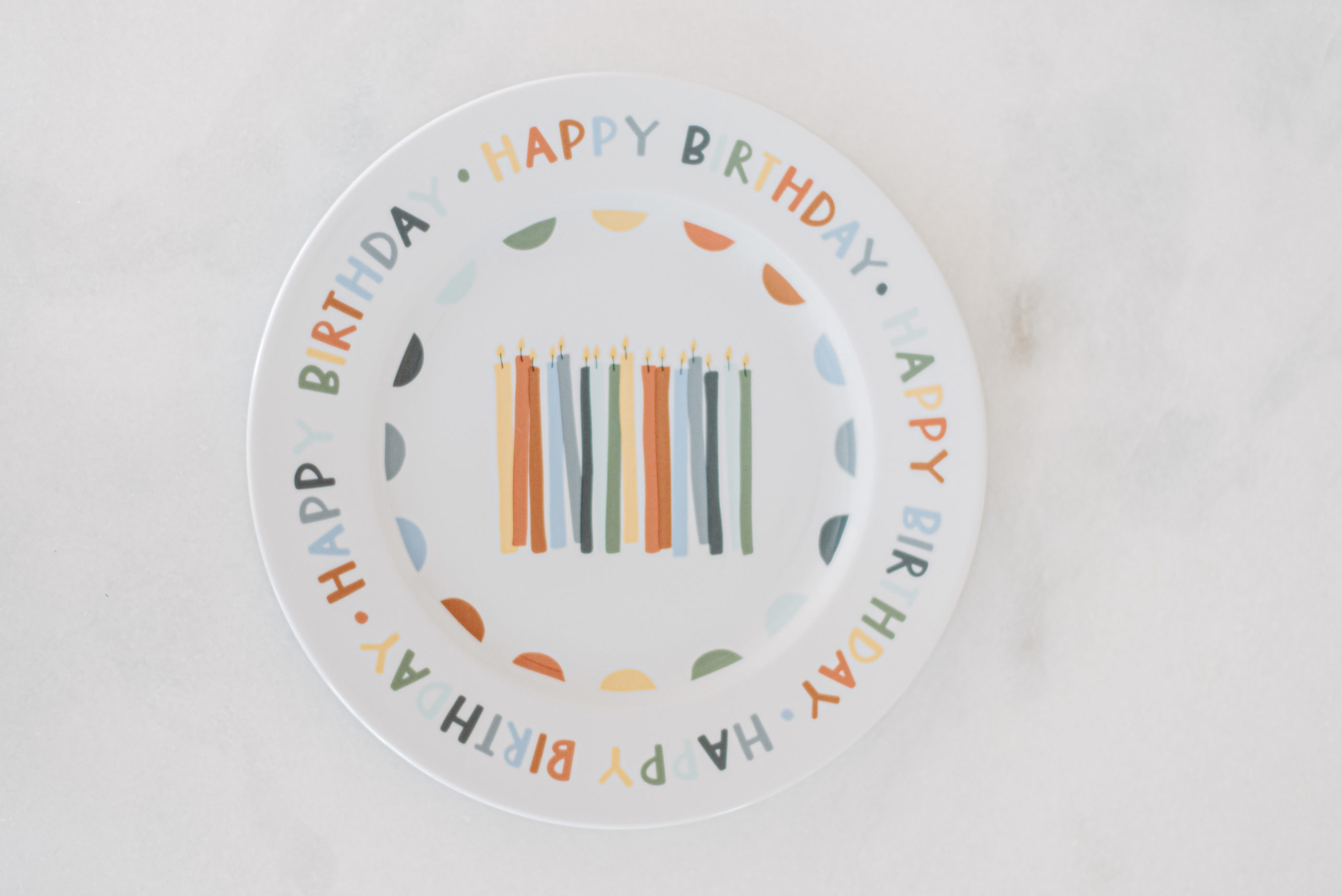Birthday plate on a counter