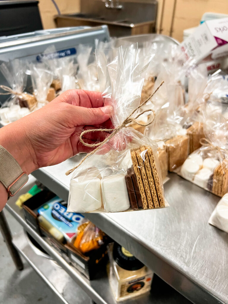 S'mores ingredients in cellophane bags